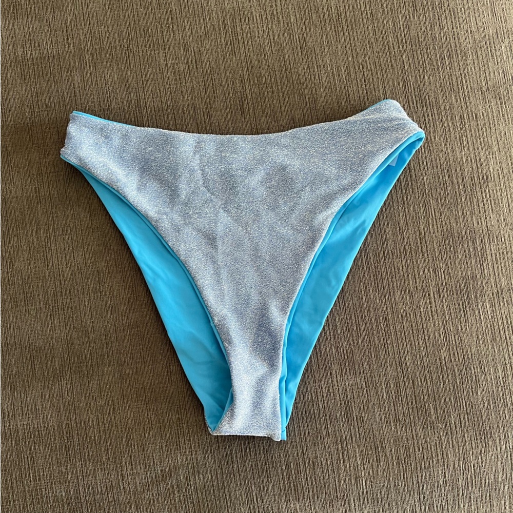 Sparkly Baby Blue High Waisted Rave Bottoms